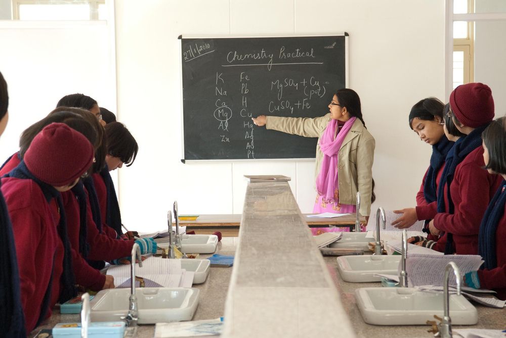 Students (girls) at the Him Jyoti School